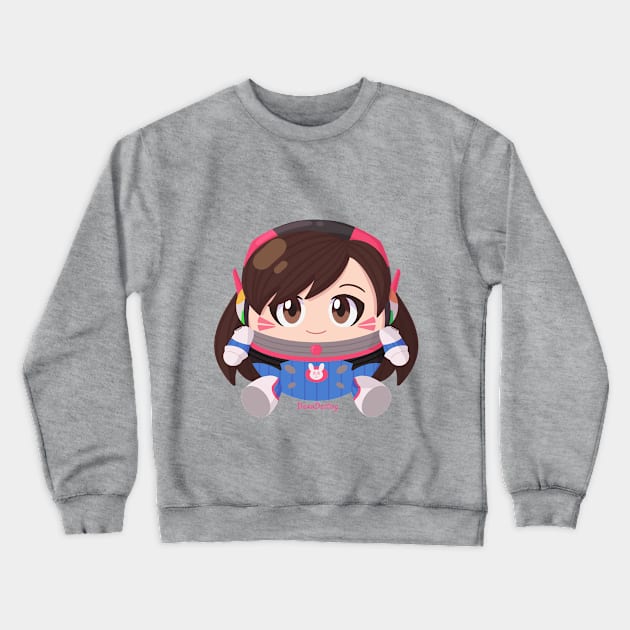 Round D.va - OW Crewneck Sweatshirt by DawnDarling